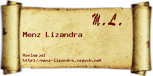 Menz Lizandra névjegykártya